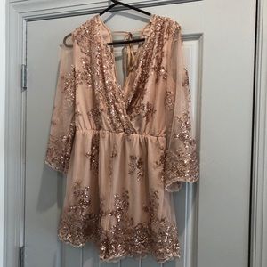 Gorgeous Sequin Rose Gold Romper